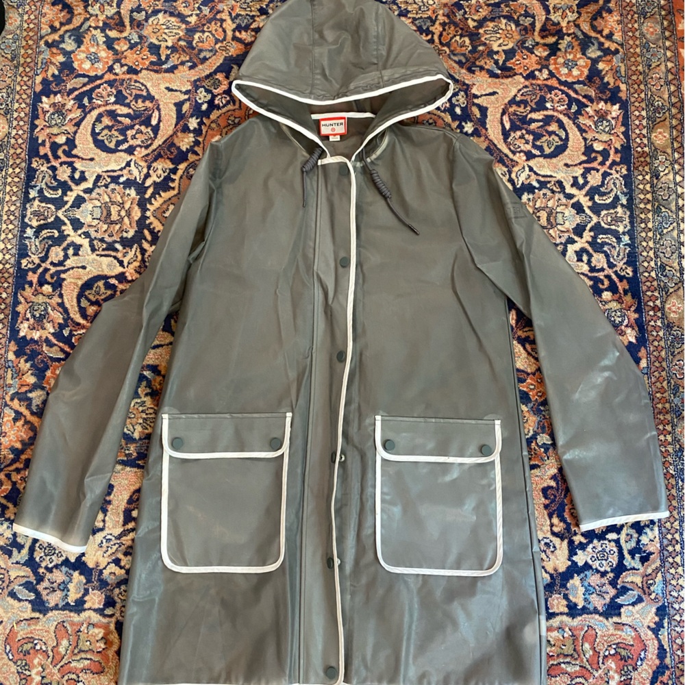 Women’s Gray Hooded Raincoat (Hunter for Target)
